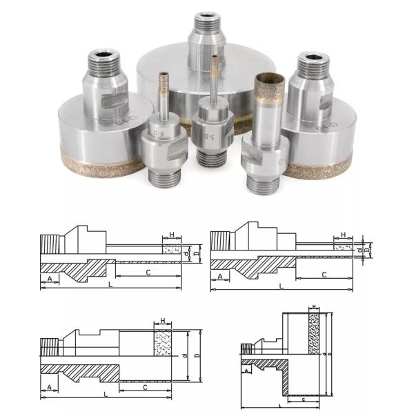 Sintered Diamond Core Drill Bits 60mm Thread Shank