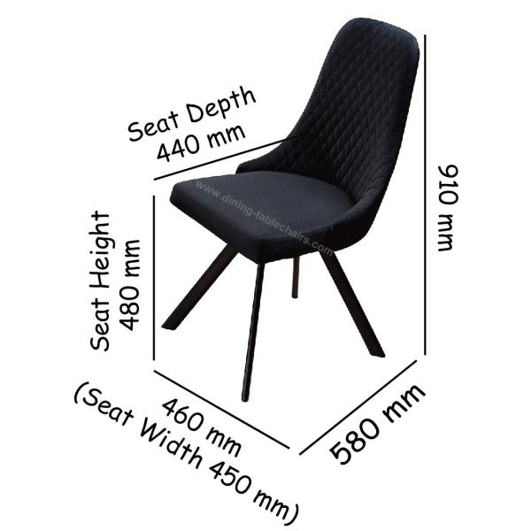 Polyester Upholstered Dining Room Chairs High Density Sponge Bedroom Use