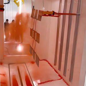 Fast Change Color Powder Coating Booth with Cyclone Recovery System