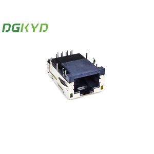 Dip RJ45 Single Port Connector 8 Pin Modular Jack With Lamp Shield Interface