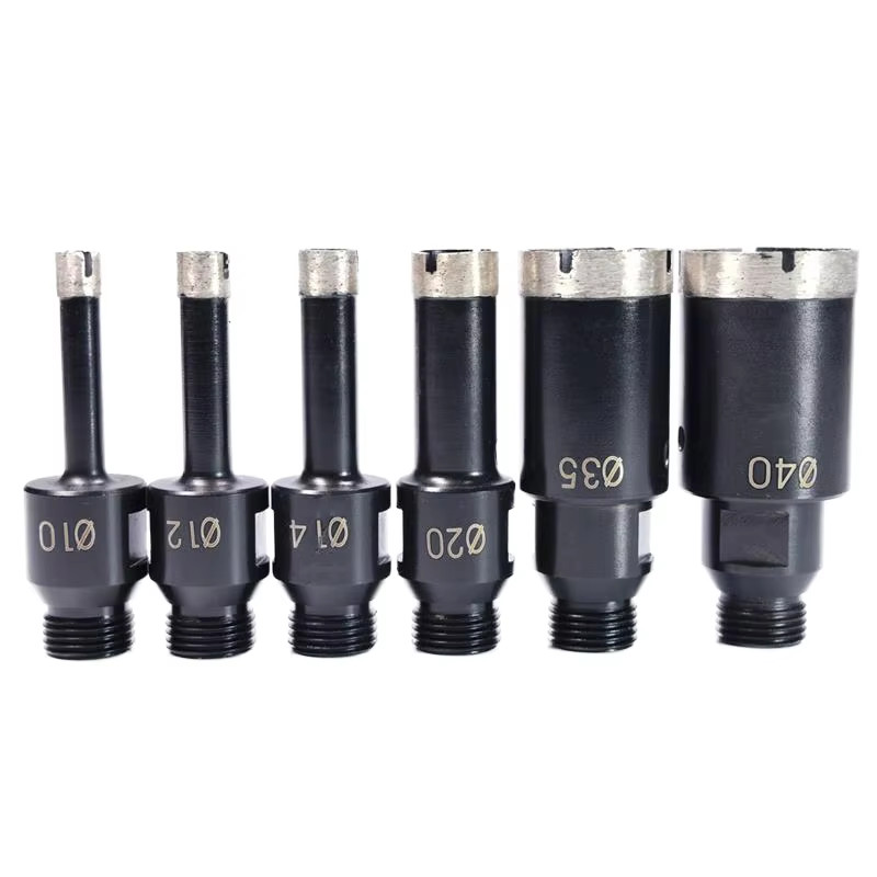  GB Vacuum Brazed Tile Core Drill Bit , Dry Core Bit M14-1/2 Gas Thread Manufactures