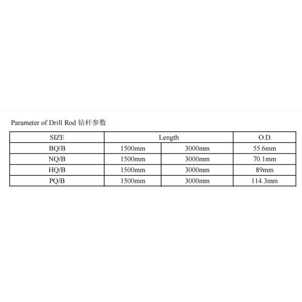High Precision Reliability Wireline Drill Rod BQ/B