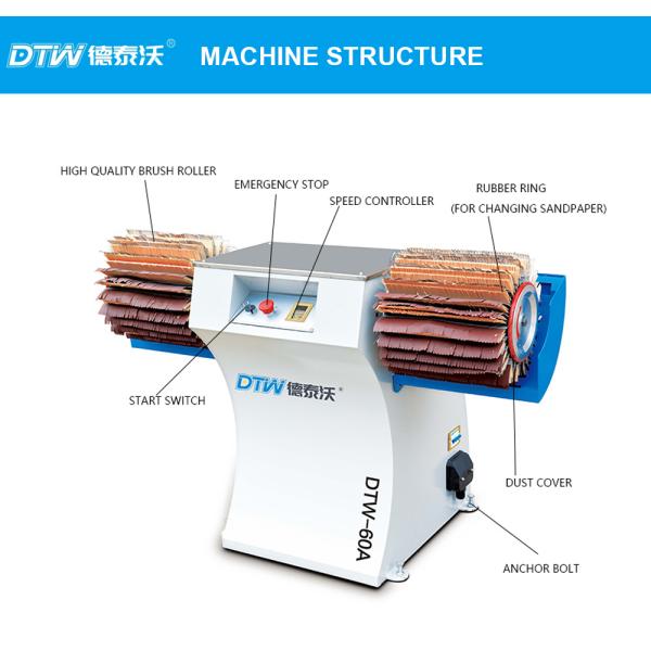2 Rollers Manual Sanding Machine DTW MDF Wood Sander Brush Machine
