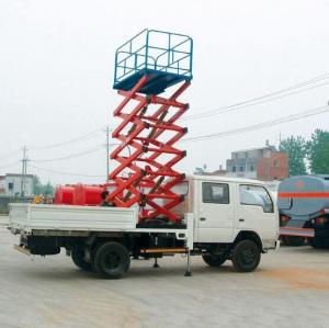 China 14m Lifting Height Mobile Truck Mounted Scissor Lift with 450kg Loading Capacity on sale