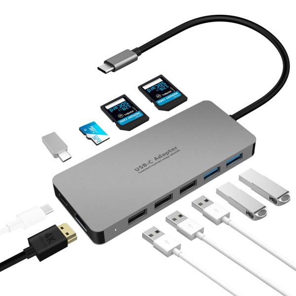 11 in 1 USB C hub with HDM I 4K perfect for all type c devices, PC/ Tablet