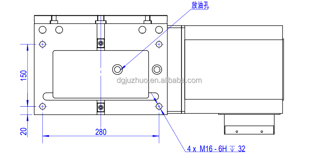 Installation dimensions diagram