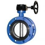 4 Inch Resilient Seated Butterfly Valves With Worm Gear / Double Flanged