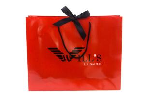  Red Personalised Paper Bags , Custom Paper Bags With Logo Customized Manufactures