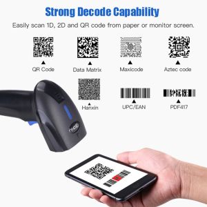 Wireless 2D Qr Code Scanner Portable Reader Bluetooth For Tablet IPad IOS PC POS
