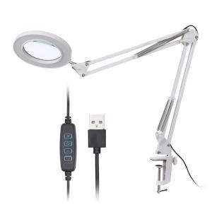 China led magnifier lamp led light source c clamp base USB power input magnification and illumination magnifying light on sale