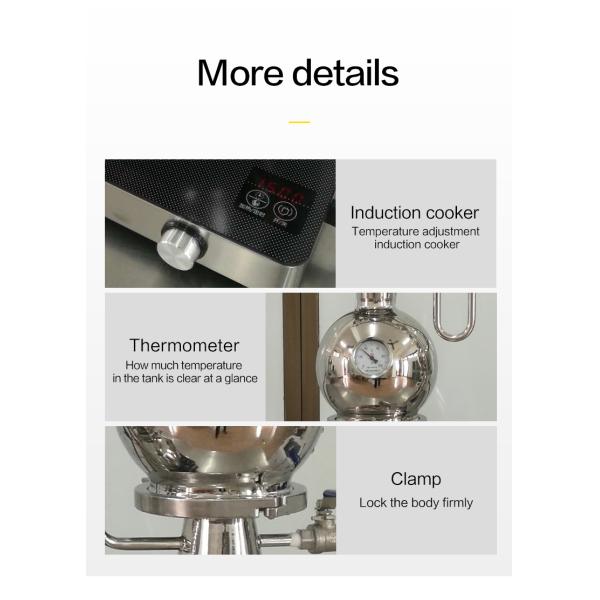Cold Pressed Essential Oil Making Machine with Ground Shape Distillation Kit Easy to Clean and 98%-100% Guaranteed