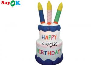  Backyard Party PVC Plastic Inflatable Birthday Cake For Decorations Manufactures