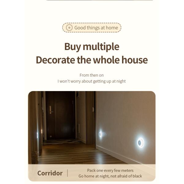 Bedside Motion Sensor LED Light 4100K Usb Charged Night Light