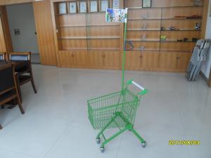  Green powder coating 33 Liter of Metal Kids Shopping Carts With Flag Manufactures