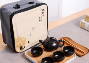 8Pcs Travel Ceramic Teapot Set , Ceramic Cup Set With Travle Bag Packing Manufactures