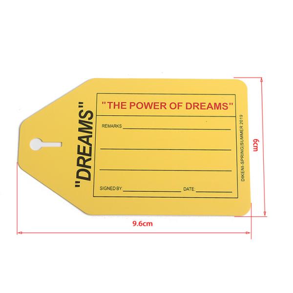 Yellow Custom Printed Paper Tags , Double Side Printing Apparel Hang Tags And Labels