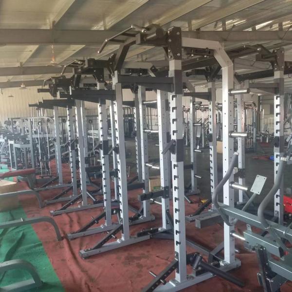Multifunctional Strength Training Equipment Half Cage Bench Press Smith Machine Power Rack with Dumbbell Back Extension Function
