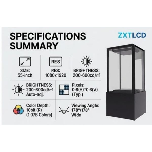55 Inch OLED Self-luminous Window System HDR Support Cultural Relics OLED Transparent Display Showcase
