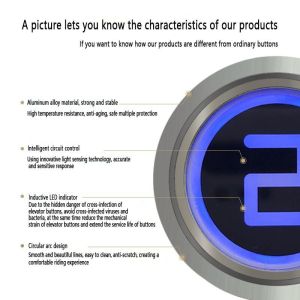 ISO Round Push Button Led Indicator Touchless Infrared Elevator Push Button
