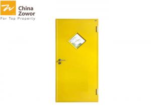 China Yellow Color 1 Hour Fire Rated Door/Commercial Steel Insulated Fire Door With Glass Insert on sale