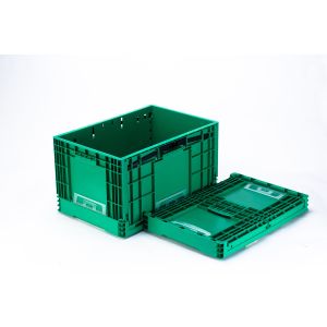 Stackable Plastic Storage Container for Easy Stacking and Nesting in Warehouse