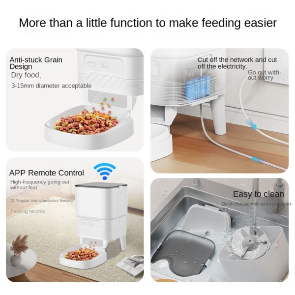 New Arrival 4L Eco-friendly Plastic App Control Automatic Pet Feeder with Timer WiFi Battery Power for Cats & Dogs