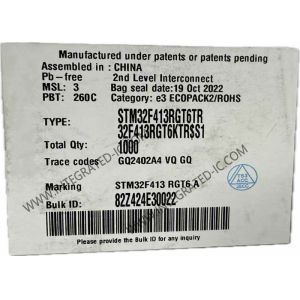  Microcontroller MCU STM32F413RGT6 Embedded Microcontrollers 64-LQFP Package Manufactures
