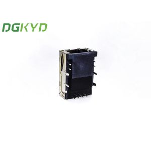 Dip RJ45 Single Port Connector 8 Pin Modular Jack With Lamp Shield Interface
