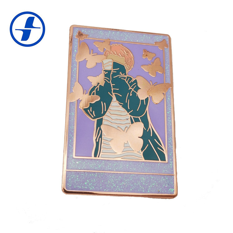 Quality Metal Plating Hard Enamel Glitter Enamel Pins With Appearance Custom for sale
