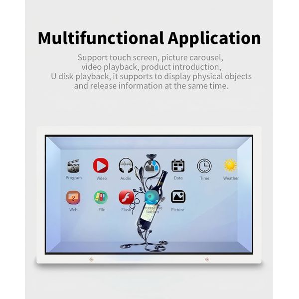 49 inch transparent screen display Box price with Interactive Touch Showcase/ Hologram Boxes advertising display screen