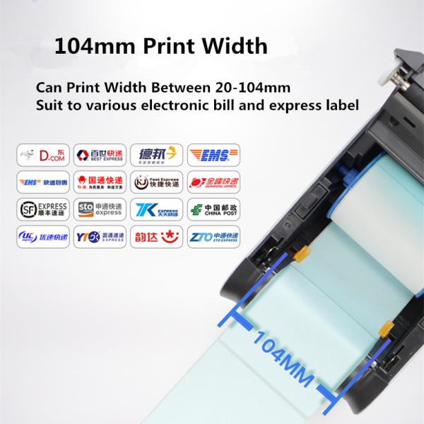 104mm Thermal Barcode Label Printer For Shipping Address Express Delivery