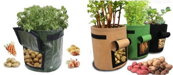 Gallon Plastic Nursery Grow Bag Growing Seedling Ginger Potato Planting Pots Home Garden
