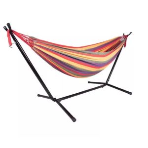 Adjustable Steel Frame Fold Up Hammock With Stand Custom With Cotton Canvas