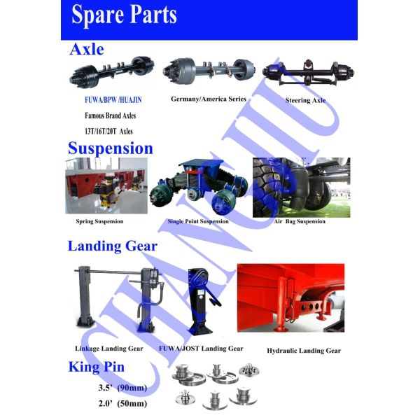 3 Axles Flat Bed Tipper Semi Trailer