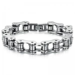China Fashion Jewellery Men Charm 316L Stainless Steel Bracelet, Locomotive chain bracelet silver color on sale