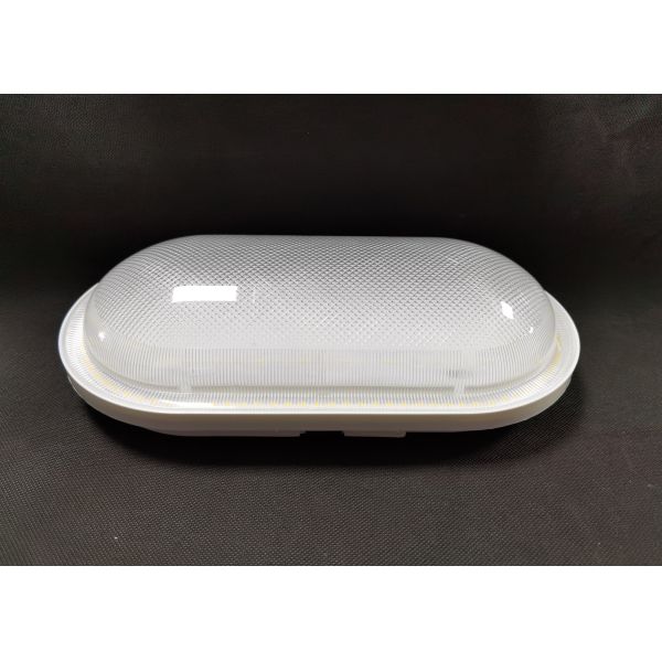3200K Oval 2 Color 20W Transparent Diffuser Bulkhead Light