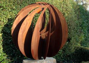  Corten Steel Hollow Outdoor Metal Sphere Sculpture Various Size Available Manufactures