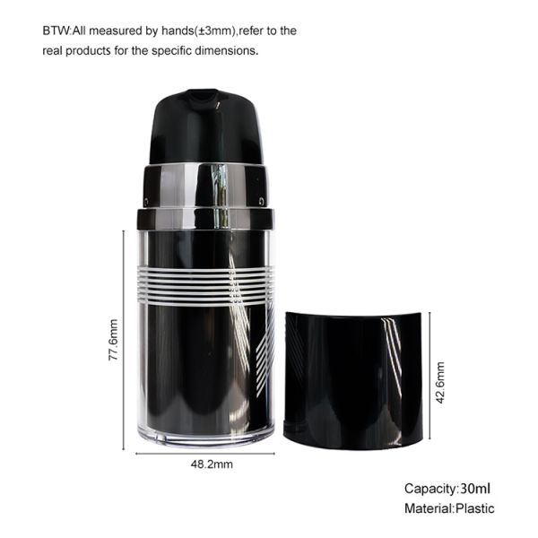 Customizable 30ml Vacuum Lotion Bottle Interchangeable Inner Containers Versatile