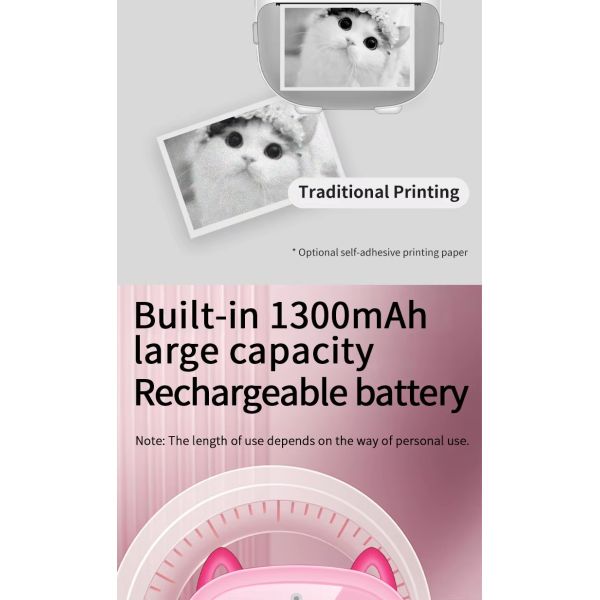 Instant Thermal Childrens Printable Camera Digital Camcorder Customized