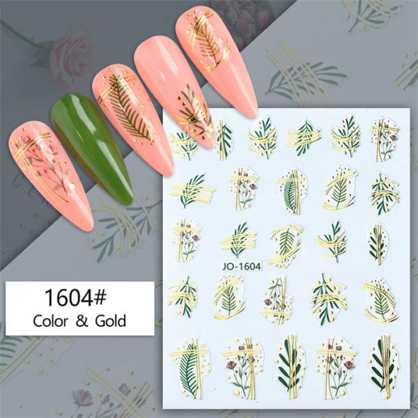 Self Adhesive Nail Water Decals Nail Stickers Flower Leaves Sliders For Nails
