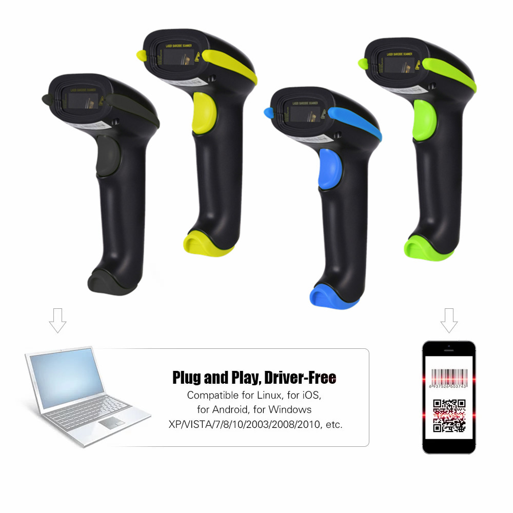 Long Distance Wireless 2d Barcode Scanner Handheld Qr Code Reader For Inventory