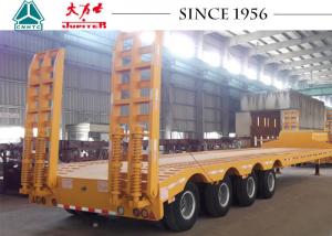  4 Axles 70 Tons 40 FT Low Bed Trailer Heavy Duty With Spring Ramp For Sale Manufactures