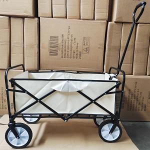  Pvc Wheels Camping Wagon Cart Foldable Luggage Trolley With Single Handle And Cloth Manufactures