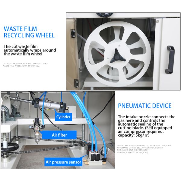 Pneumatic Driver Edge Sealing Packaging Machine Automatic Heat Shrink Wrap Machine