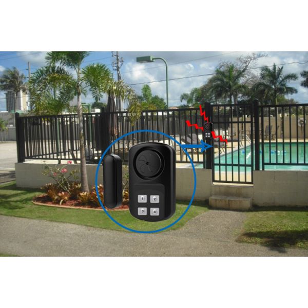 Quality 140db Magnetic Wireless Pool Door Alarm With Remote Control IP67 waterproof for outside gate security for sale