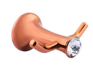  Zinc Alloy and Crystal Bathroom Accessory Robe Hook Modern Design Plate Rose Gold Manufactures