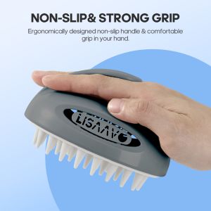 Gray Interchangeable Scalp Scrub Brush With 3 Hardness Levels