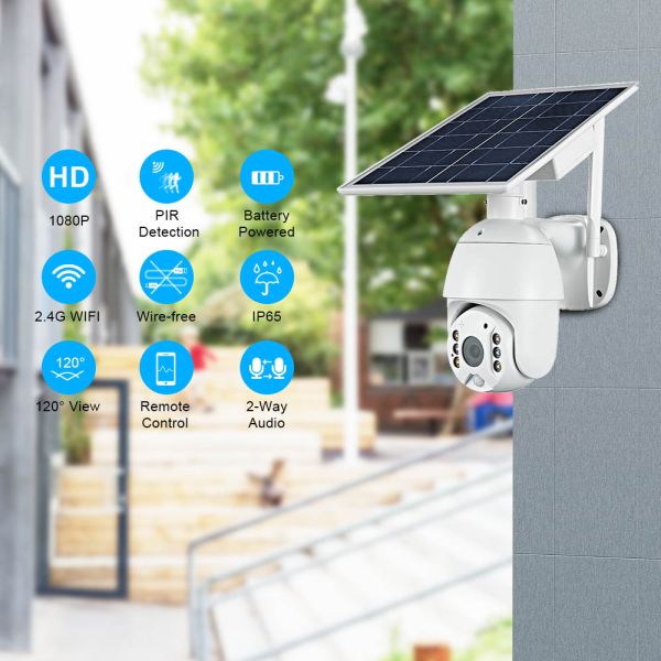 Waterproof 4G Solar Camera PTZ Zoom Wireless CCTV IP Camera