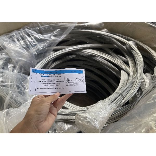 Bundled bale tie wires ready for shipment
