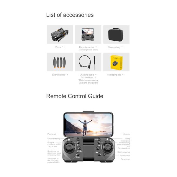 Beginner Operator Skill Level Portable RC Drone with Obstacle Avoidance and Triple Camera D3 Pro 4k Brushless Motor